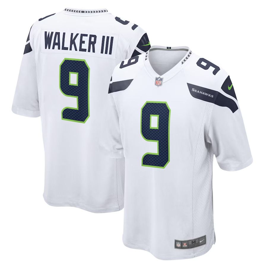 Men Seattle Seahawks #9 Kenneth Walker III Nike White Away Game Player NFL Jersey